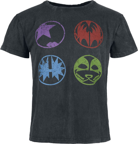 T-Shirt Manches courtes  de Kiss - Band Icons - S à 4XL - pour Homme - anthracite - Kiss