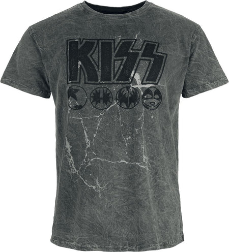 T-Shirt Manches courtes  de Kiss - Band Icons - S à 4XL - pour Homme - gris - Kiss
