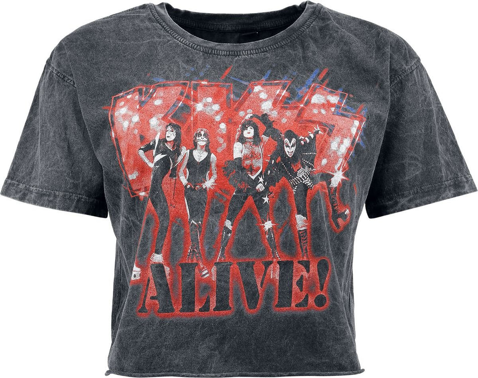 T-Shirt Manches courtes  de Kiss - Alive - S à 4XL - pour Femme - anthracite - Kiss