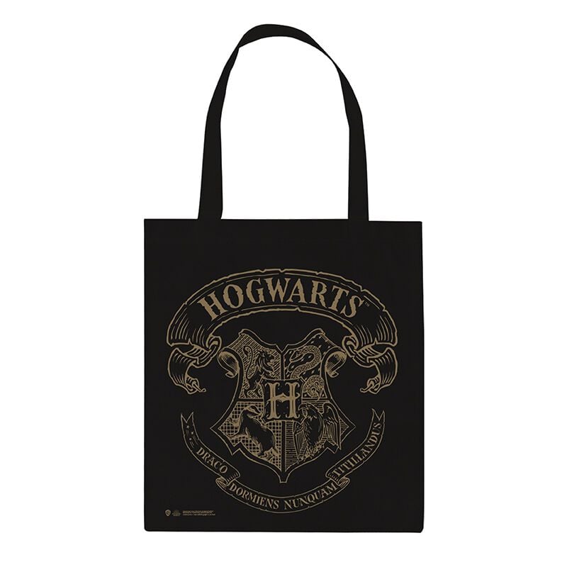 Sac En Tissu  de Harry Potter - Emblème De Poudlard - pour Unisexe - noir/beige - Harry Potter