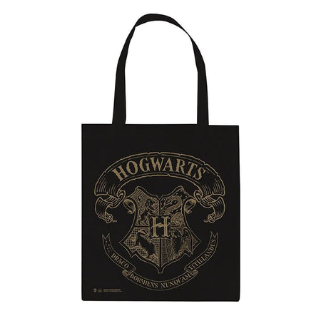 Sac En Tissu  de Harry Potter - Emblème De Poudlard - pour Unisexe - noir/beige - Harry Potter