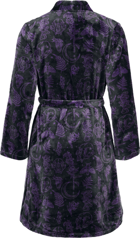 Robe de Chambre Gothic de Killstar - Midnight Moth - Peignoir - XS à 3XL - pour Femme - noir/lilas - Killstar - View 2