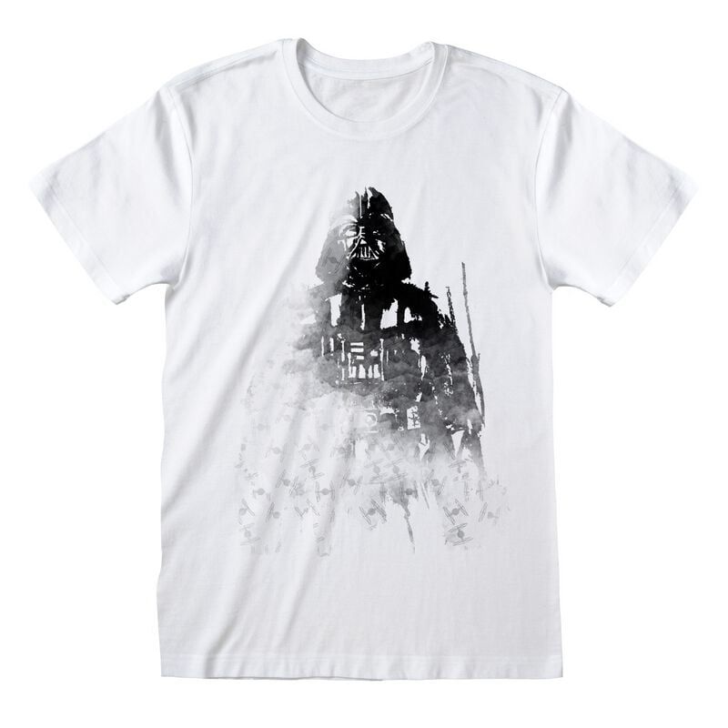 T-Shirt Manches courtes Disney de Star Wars - Faded Vader - S à XL - pour Homme - blanc - Star Wars