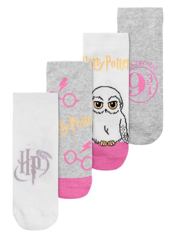 Chaussettes  de Harry Potter - Hedwige - Quai 9 3/4 - Lot de 4 - EU35-38 à EU 39-42 - pour Femme - multicolore - Harry Potter
