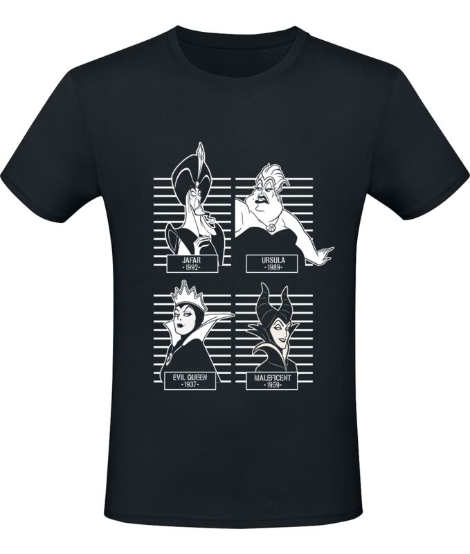 T-Shirt Manches courtes Disney de Disney Villains - Mugshot - S à XL - pour Homme - noir - Disney Villains