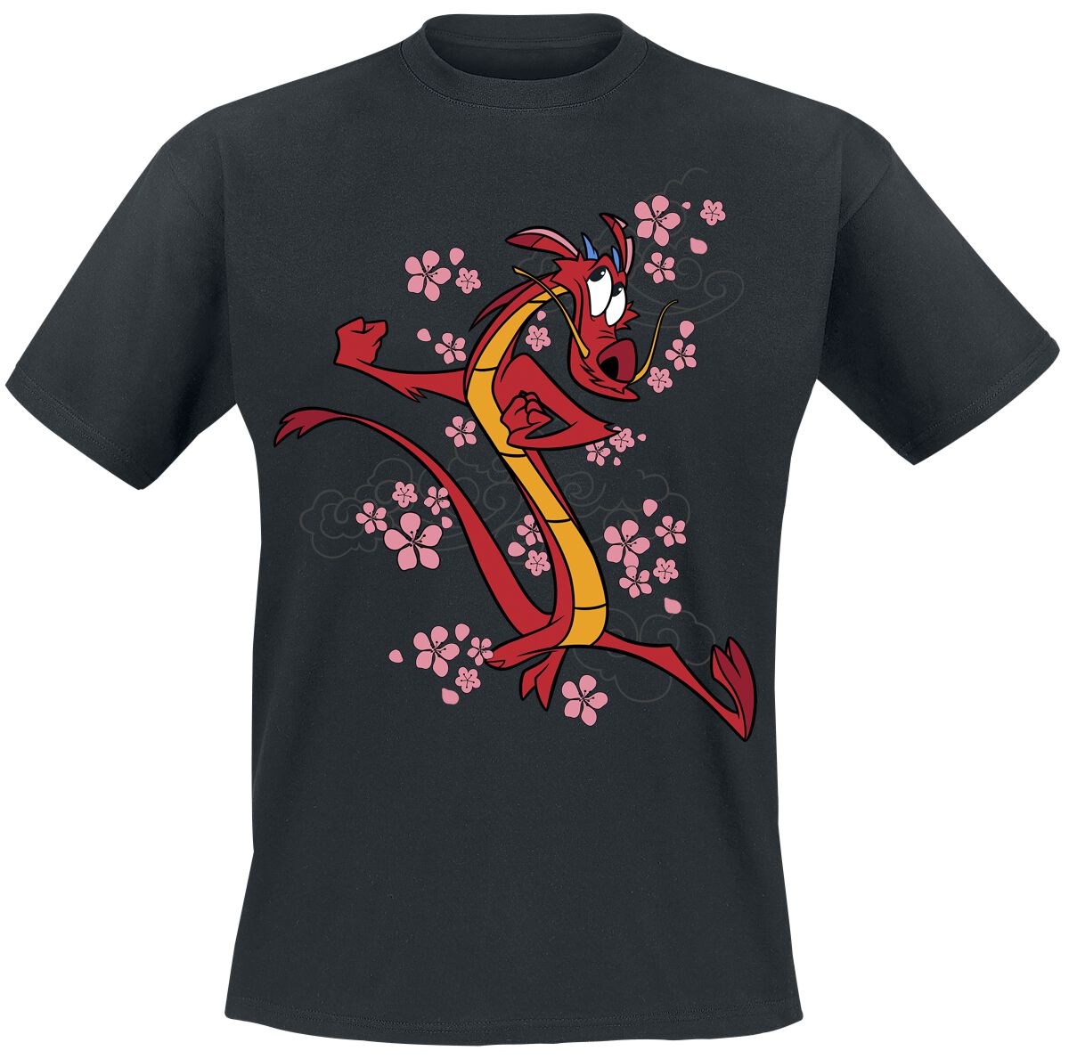 T-Shirt Manches courtes Disney de Mulan - Mushu - S à XXL - pour Homme - noir - Mulan