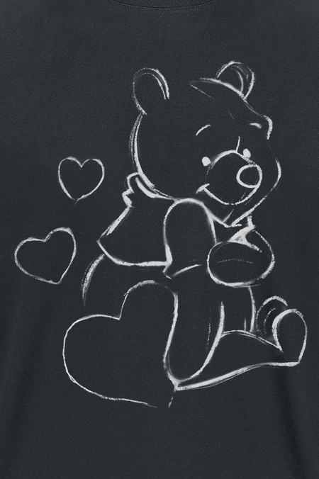 T-Shirt Manches courtes Disney de Winnie L'Ourson - Croquis Contours - S à XXL - pour Homme - noir - Winnie L'Ourson - View 2