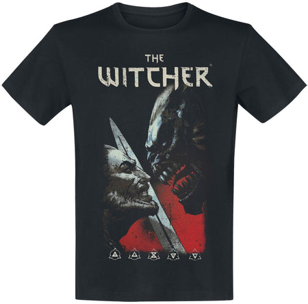 T-Shirt Manches courtes Gaming de The Witcher - The Curse of Crows - S à XL - pour Homme - noir - The Witcher
