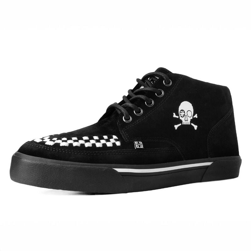 Baskets hautes Gothic de T.U.K - CREEPER MID BLACK WHITE SUEDE - BASKETS NOIR & BLANC - EU41 à EU46 - pour Homme - noir - T.U.K