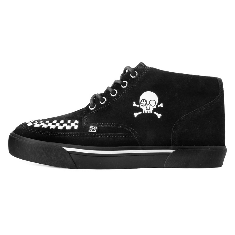 Baskets hautes Gothic de T.U.K - CREEPER MID BLACK WHITE SUEDE - BASKETS NOIR & BLANC - EU41 à EU46 - pour Homme - noir - T.U.K - View 2
