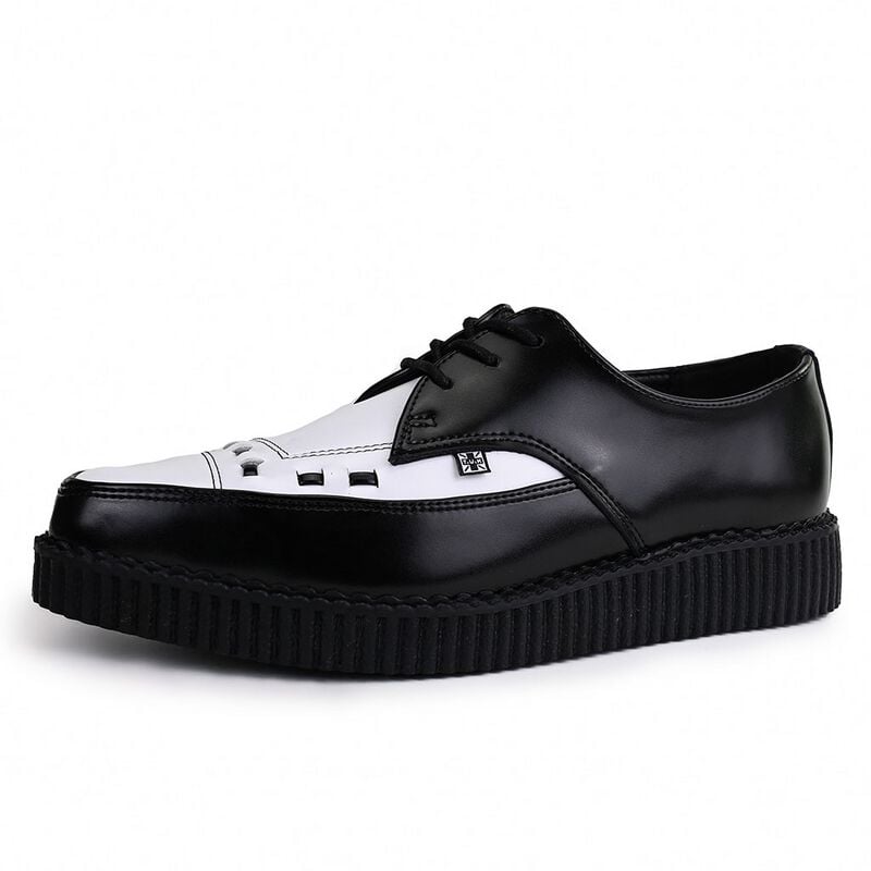 Creepers Rockabilly de T.U.K - Pointed Creeper Tie - EU41 à EU46 - pour Homme - noir/blanc - T.U.K