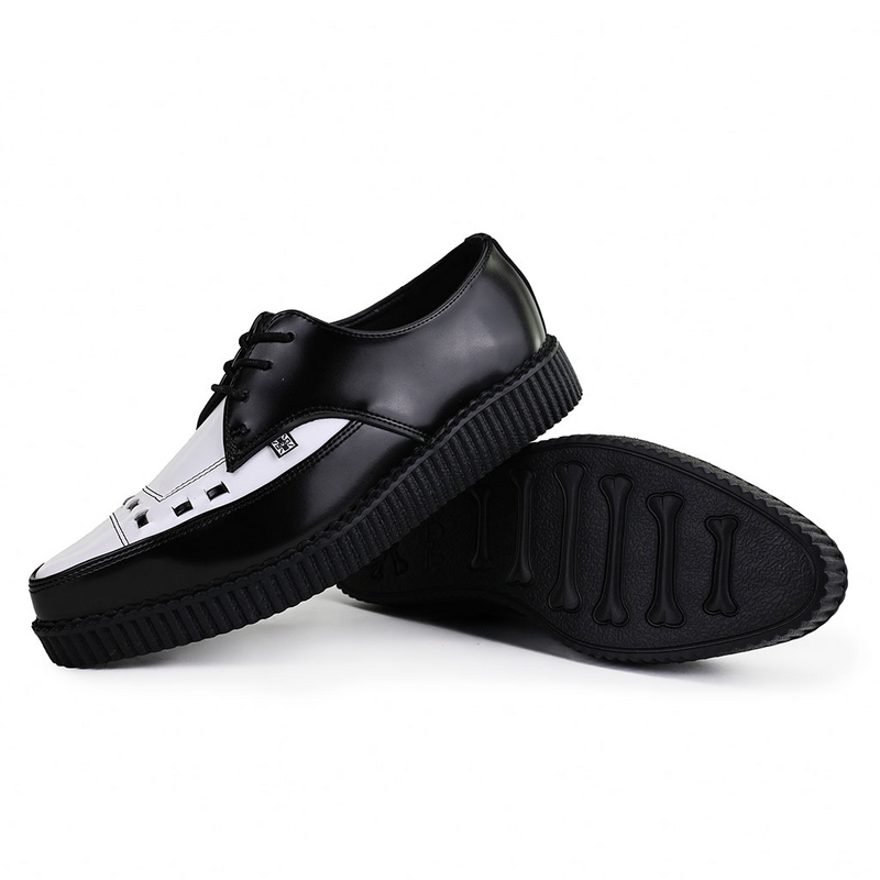Creepers Rockabilly de T.U.K - Pointed Creeper Tie - EU41 à EU46 - pour Homme - noir/blanc - T.U.K - View 2