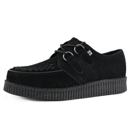 Creepers Gothic de T.U.K - LOW FLEX ROUND TOE CREEPER BLACK SUEDE - CREEPERS - EU43 à EU45 - pour Homme - noir - T.U.K