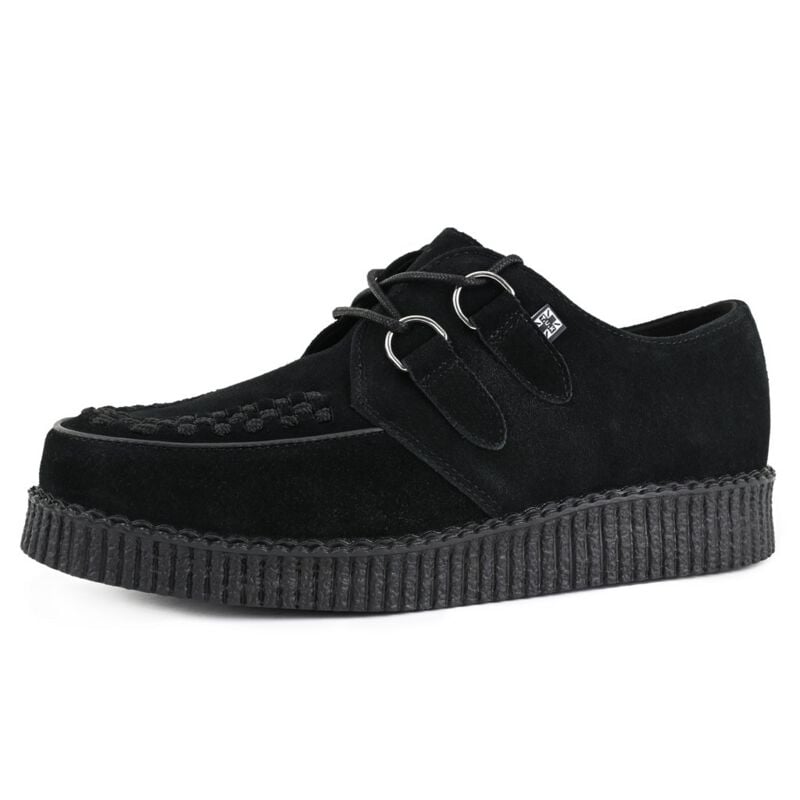 Creepers Gothic de T.U.K - LOW FLEX ROUND TOE CREEPER BLACK SUEDE - CREEPERS - EU43 à EU45 - pour Homme - noir - T.U.K