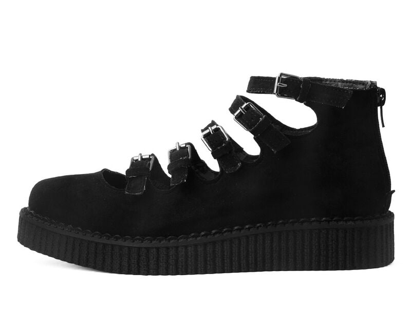 Tongs Gothic de T.U.K - Pointed Creeper - Sandales 5 Boucles - EU38 à EU39 - pour Femme - noir - T.U.K
