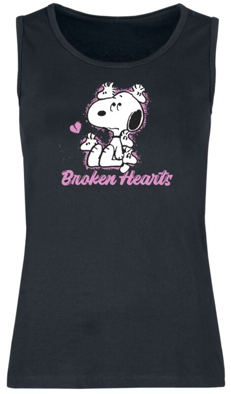 Débardeur  de Snoopy - Snoopy - Broken Hearts - S à 3XL - pour Femme - noir - Snoopy