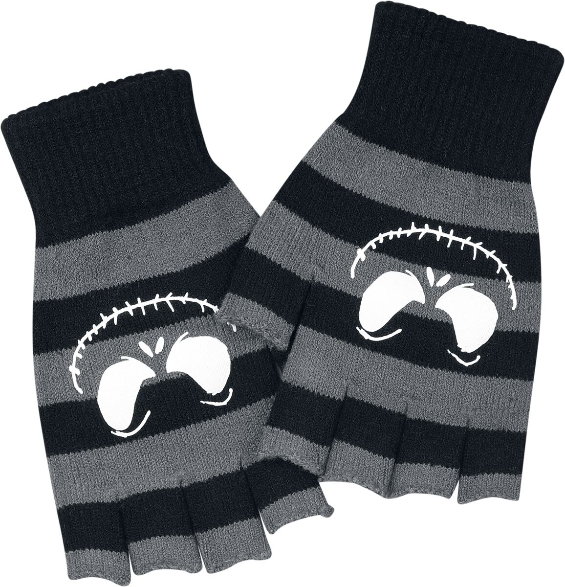 Mitaines Disney de L'Étrange Noël De Monsieur Jack - Jack Face - pour Femme - noir/gris - L'Étrange Noël De Monsieur Jack