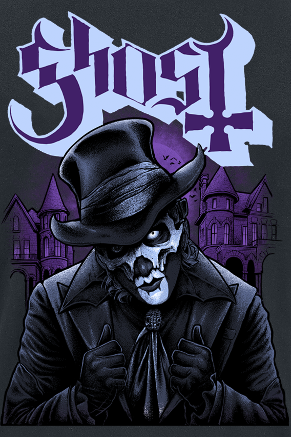 T-Shirt Manches courtes  de Ghost - Top Hat V - S à 3XL - pour Homme - noir - Ghost - View 2