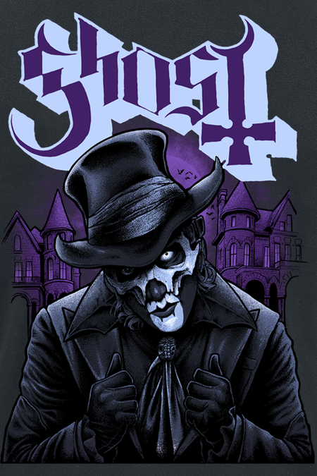 T-Shirt Manches courtes  de Ghost - Top Hat V - S à 3XL - pour Homme - noir - Ghost - View 2