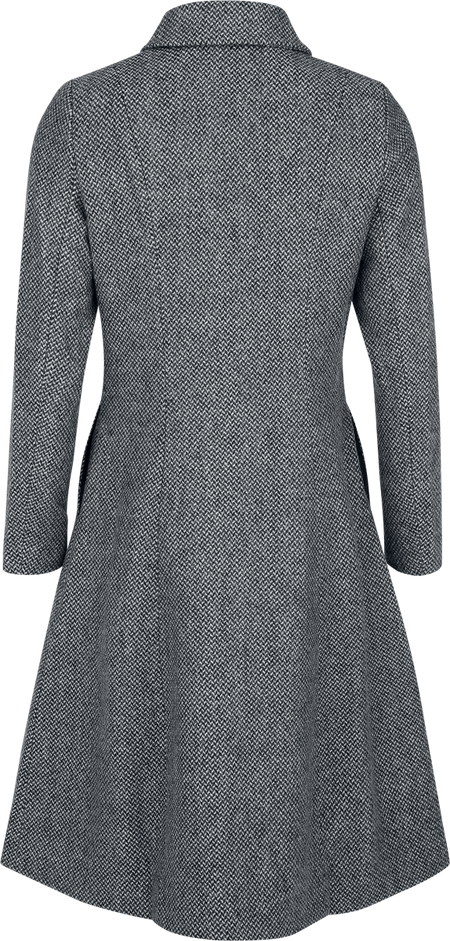 Manteaux Rockabilly de Voodoo Vixen - Curved Button Down Coat - XS à XXL - pour Femme - gris - Voodoo Vixen - View 2