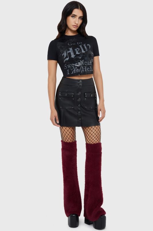 Jupe courte Gothic de Killstar - Velvet Frame Skirt - XS à XXL - pour Femme - noir - Killstar