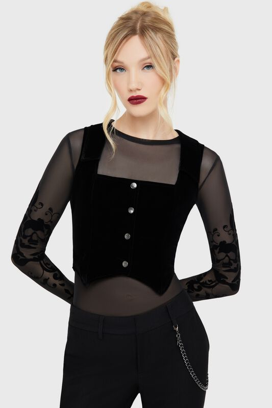 Veste Gothic de Killstar - Bat Noir Waistcoat - S à XXL - pour Femme - noir - Killstar