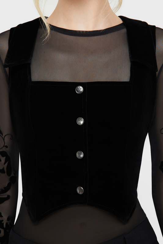 Veste Gothic de Killstar - Bat Noir Waistcoat - XS à XXL - pour Femme - noir - Killstar - View 2