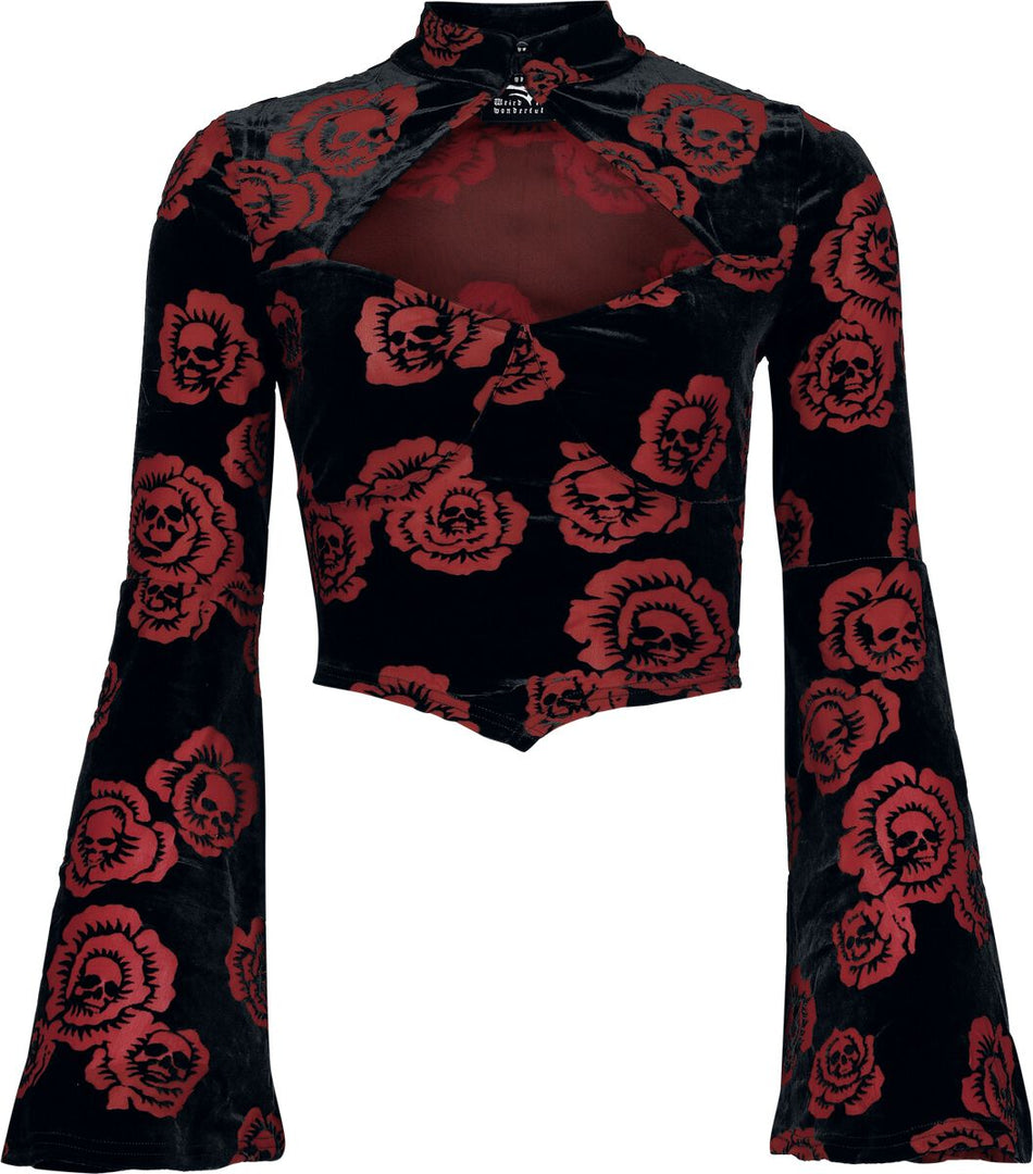 T-shirt manches longues Gothic de Killstar - Pandora's Rose Top - XS à XXL - pour Femme - noir - Killstar