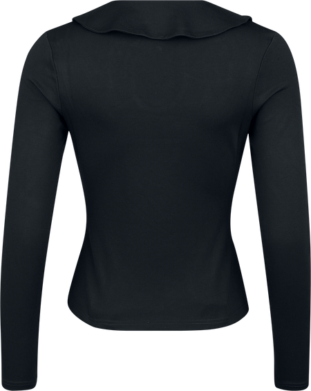 T-shirt manches longues Rockabilly de Voodoo Vixen - Bat Collar Web Lace Top - XS à 4XL - pour Femme - noir - Voodoo Vixen - View 2