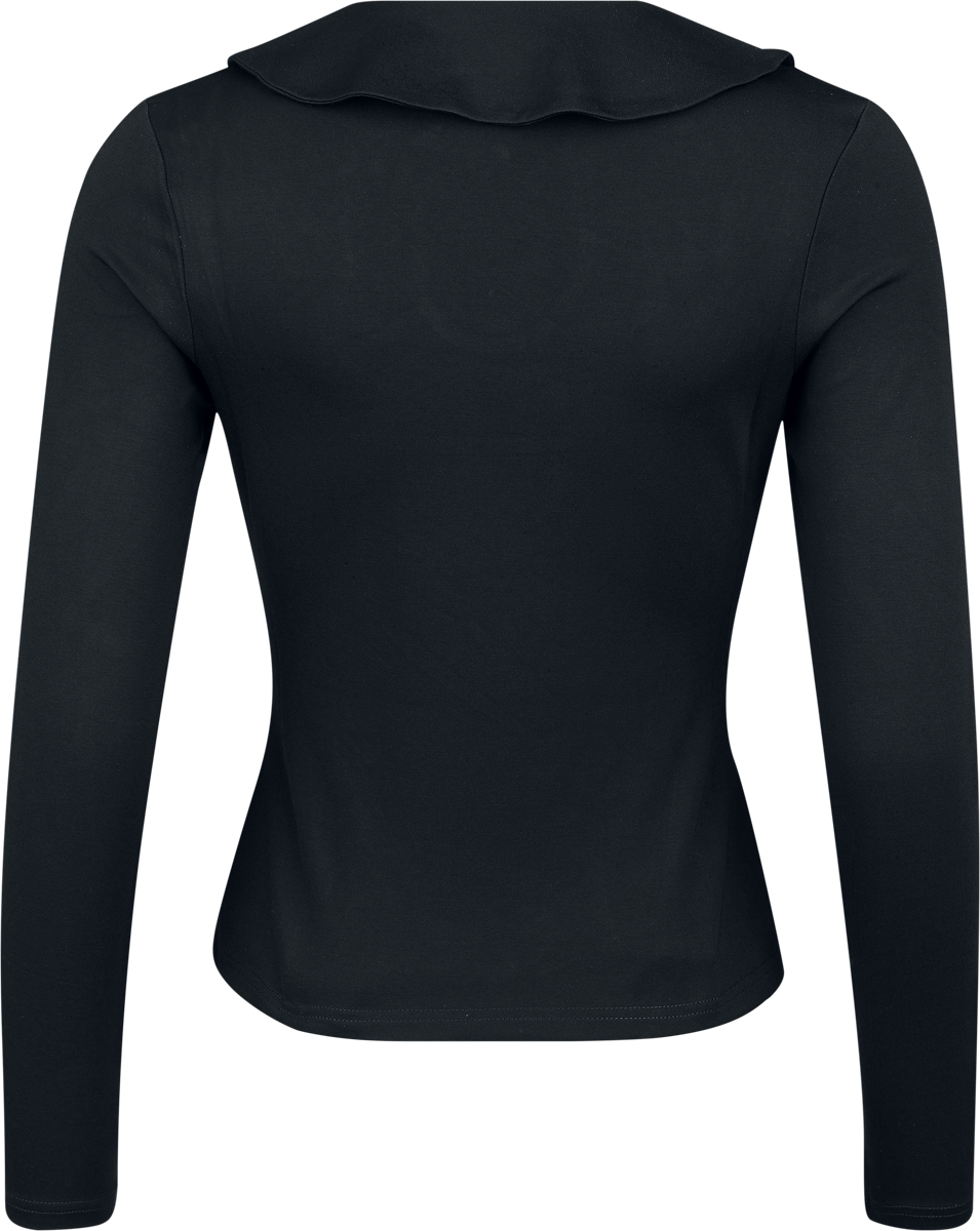 T-shirt manches longues Rockabilly de Voodoo Vixen - Bat Collar Web Lace Top - XS à 4XL - pour Femme - noir - Voodoo Vixen - View 2