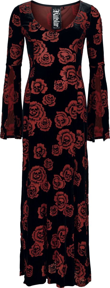 Robe longue Gothic de Killstar - Pandora's Rose Maxi Dress - XS à XXL - pour Femme - noir/rouge - Killstar