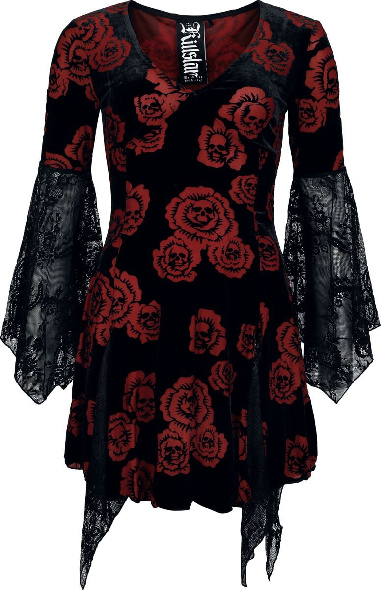 Robe courte Gothic de Killstar - Pandora's Rose Mini Dress - S à XL - pour Femme - noir/rouge - Killstar