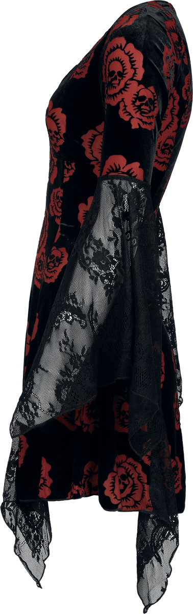 Robe courte Gothic de Killstar - Pandora's Rose Mini Dress - S à XL - pour Femme - noir/rouge - Killstar - View 2