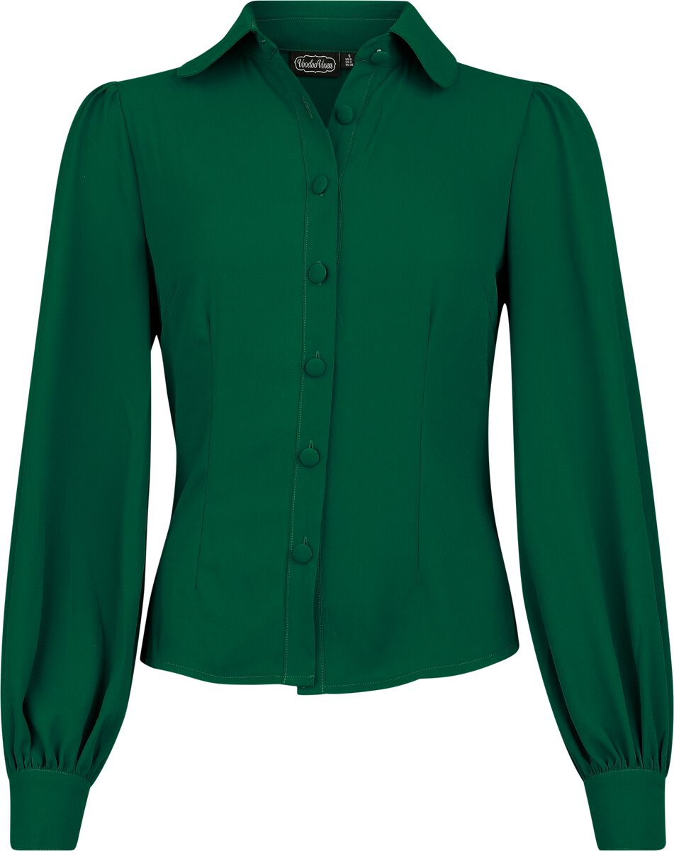 Chemisier Rockabilly de Voodoo Vixen - Peter Pan Collar Blouse - XS à 4XL - pour Femme - vert - Voodoo Vixen