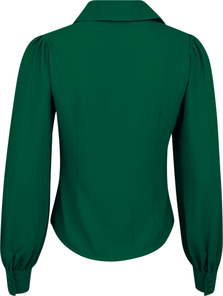 Chemisier Rockabilly de Voodoo Vixen - Peter Pan Collar Blouse - XS à 4XL - pour Femme - vert - Voodoo Vixen - View 2