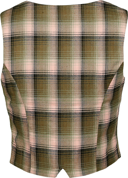 Veste Rockabilly de Voodoo Vixen - Gilet à carreaux avec broderie florale - XS à XXL - pour Femme - vert/rose - Voodoo Vixen - View 2