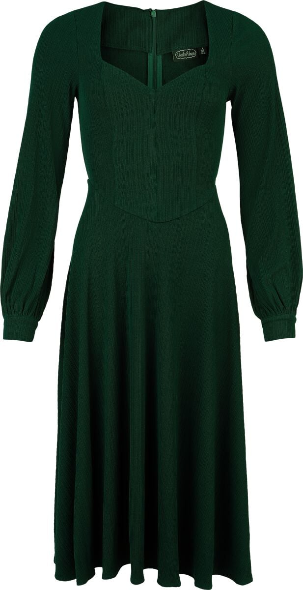 Robe mi-longue Rockabilly de Voodoo Vixen - Textured Knit Flare Dress - XS à 4XL - pour Femme - vert - Voodoo Vixen