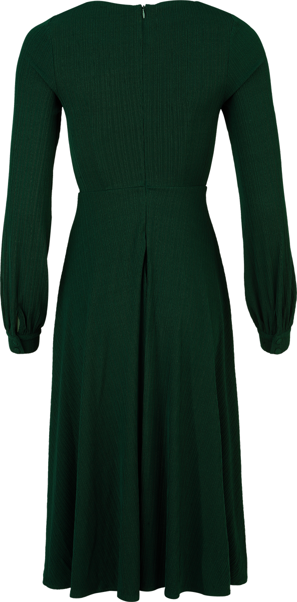 Robe mi-longue Rockabilly de Voodoo Vixen - Textured Knit Flare Dress - XS à 4XL - pour Femme - vert - Voodoo Vixen - View 2