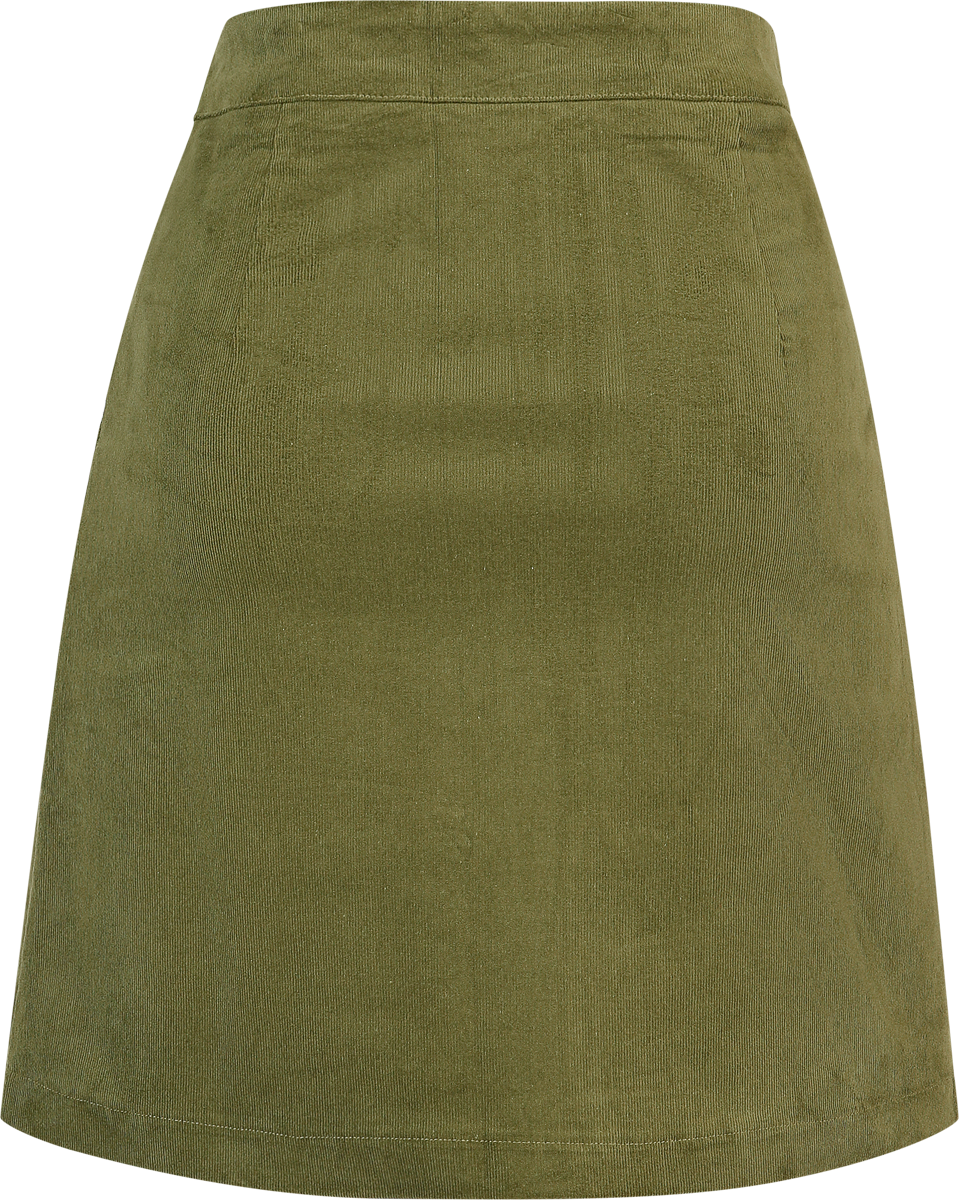 Jupe courte Rockabilly de Voodoo Vixen - Mini-jupe en velours côtelé avec fermeture éclair - XS à XXL - pour Femme - vert - Voodoo Vixen - View 2