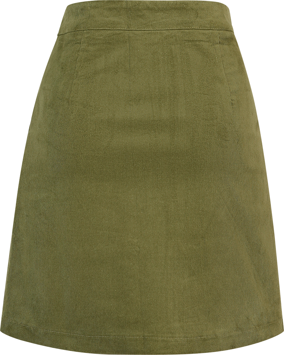 Jupe courte Rockabilly de Voodoo Vixen - Mini-jupe en velours côtelé avec fermeture éclair - XS à XXL - pour Femme - vert - Voodoo Vixen - View 2