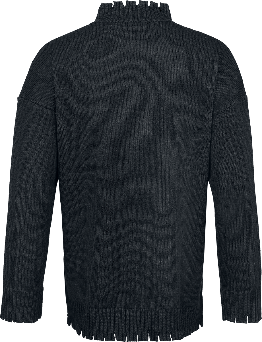 Pull tricoté Gothic de Jawbreaker - Pull oversize Mystic Cat - XS à XXL - pour Femme - noir/gris - Jawbreaker - View 2