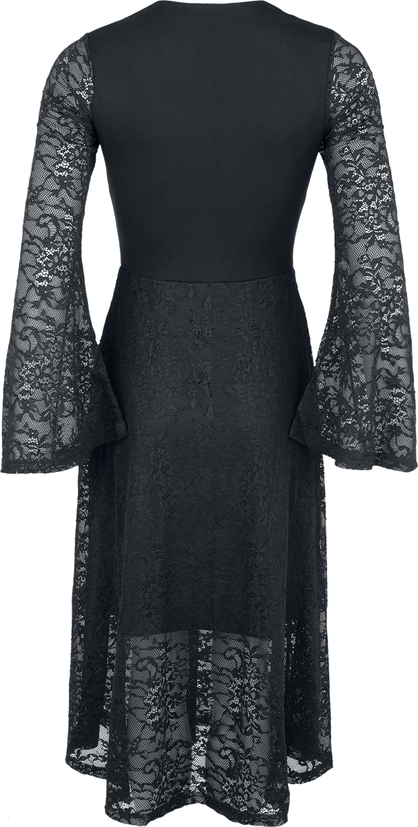 Robe longue Gothic de Jawbreaker - Robe midi en dentelle avec boutons sur le devant - XS à 4XL - pour Femme - noir - Jawbreaker - View 2