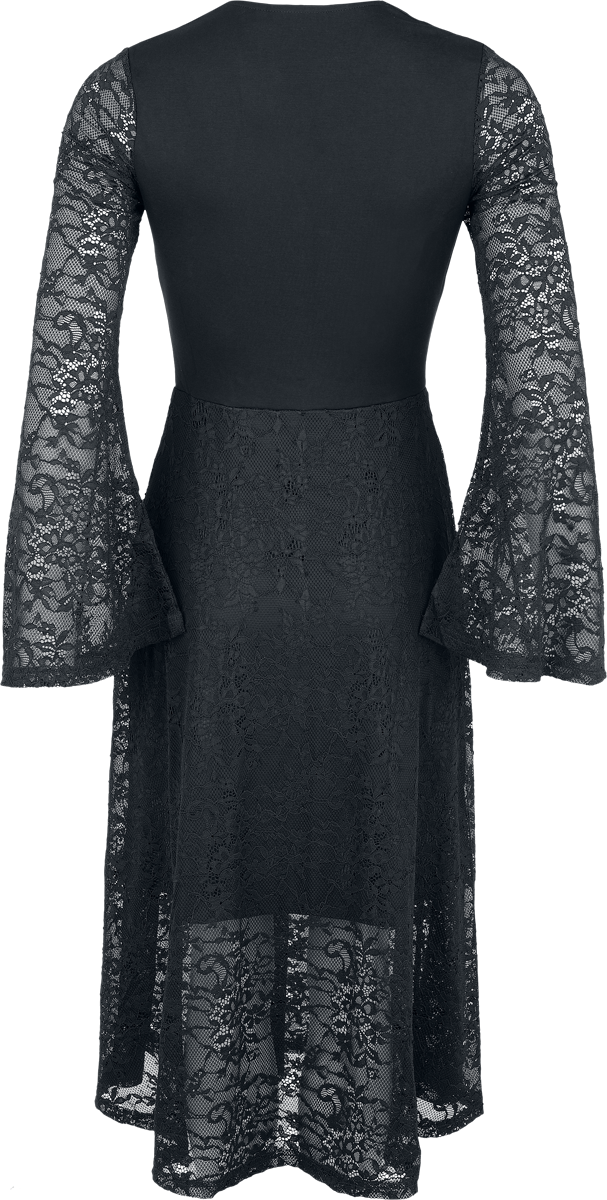 Robe longue Gothic de Jawbreaker - Robe midi en dentelle avec boutons sur le devant - XS à 4XL - pour Femme - noir - Jawbreaker - View 2