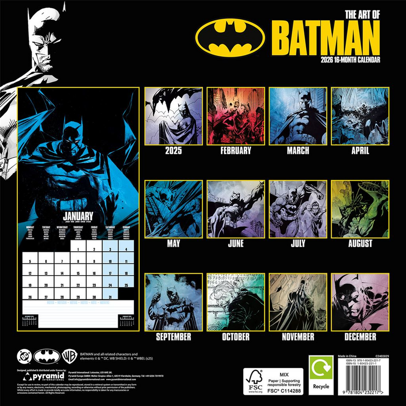 Calendrier mural  de Batman - Calendrier Mural 2026 - pour Unisexe - multicolore - Batman - View 2
