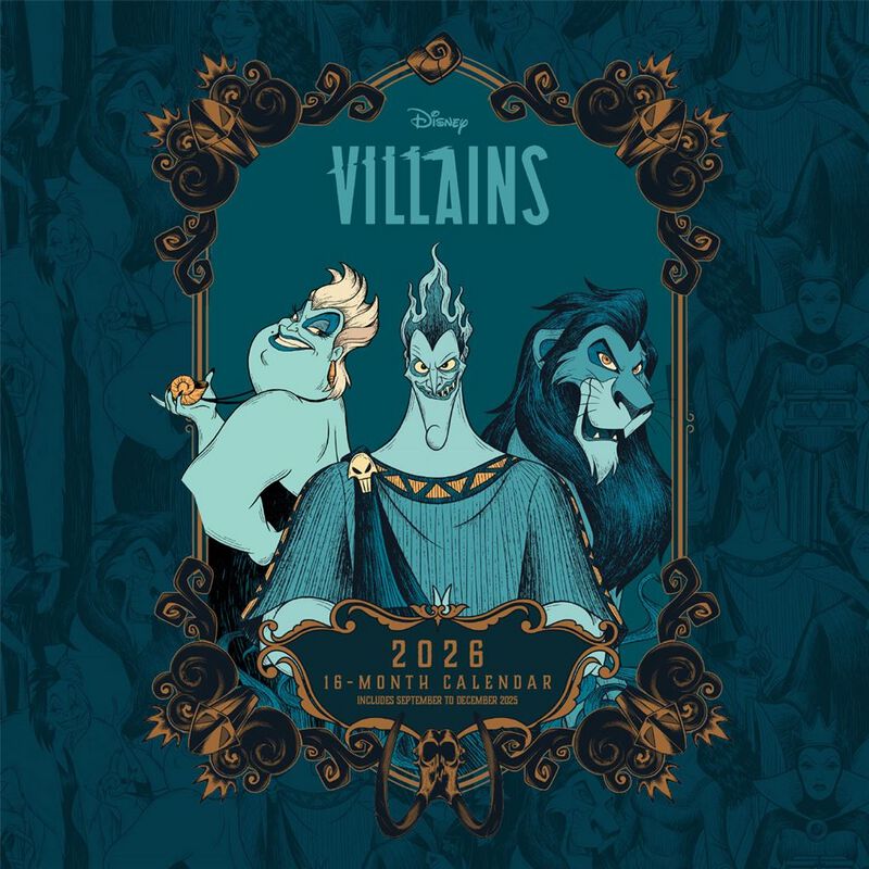 Calendrier mural Disney de Walt Disney - Méchants Disney - Calendrier Mural 2026 - pour Unisexe - multicolore - Walt Disney