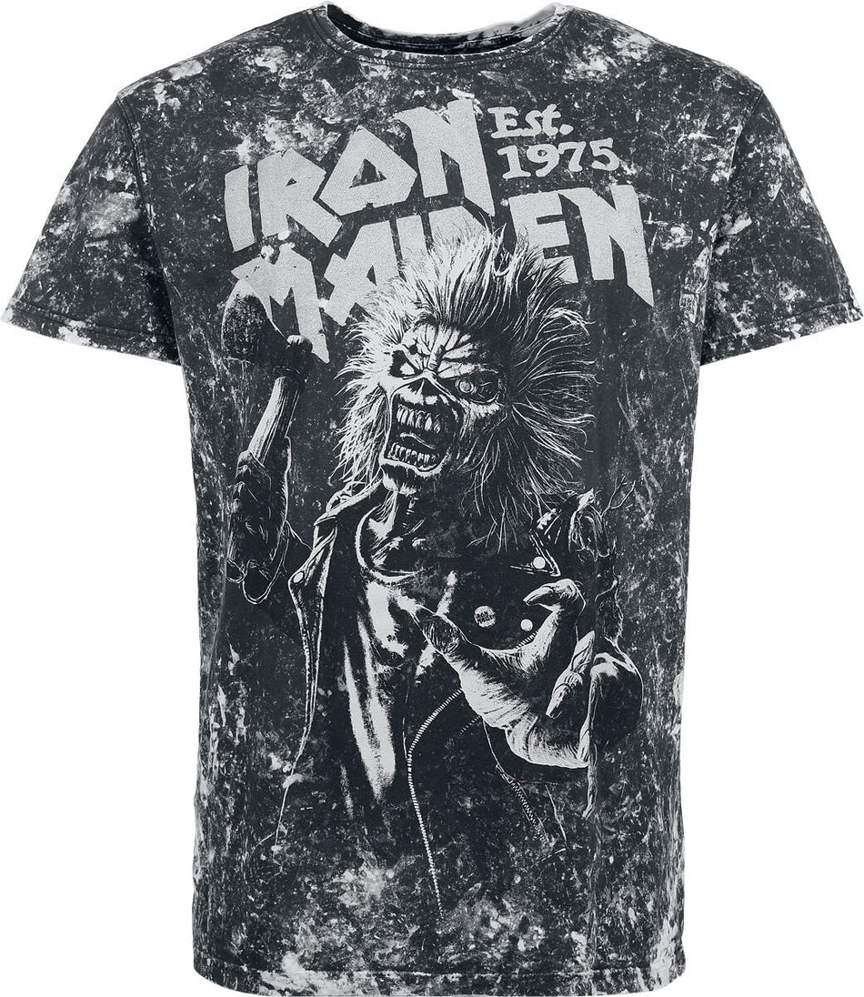 T-Shirt Manches courtes  de Iron Maiden - Eddie - S à 3XL - pour Homme - noir/gris - Iron Maiden