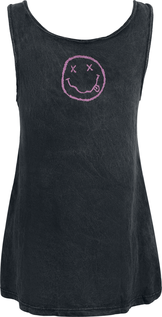 Top  de Nirvana - Smiley - S à M - pour Femme - noir - Nirvana - View 2