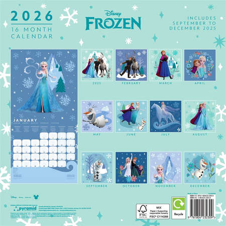 Calendrier mural Disney de La Reine Des Neiges - Calendrier Mural 2026 - pour Unisexe - multicolore - La Reine Des Neiges - View 2