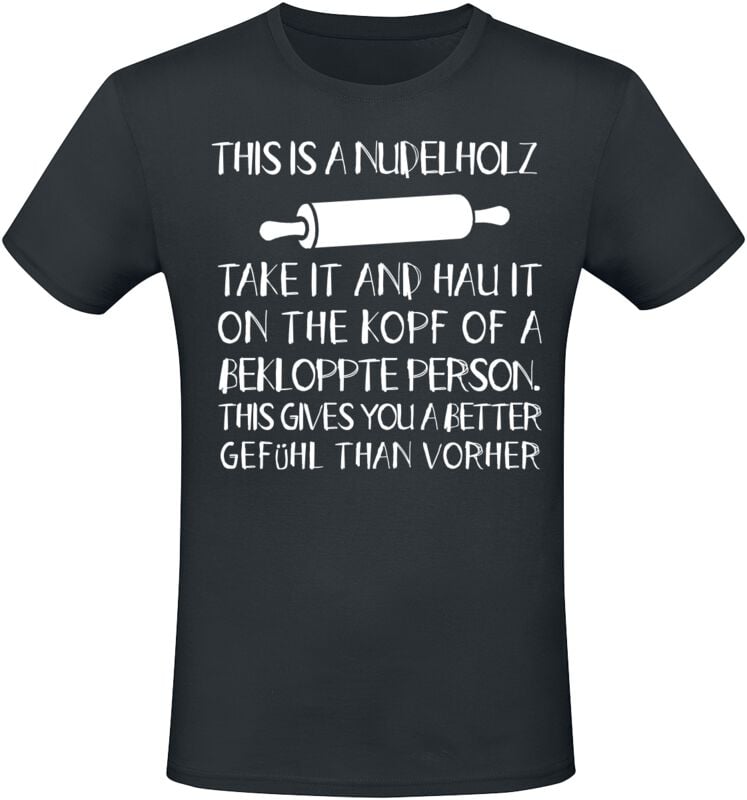 T-Shirt Manches courtes Fun de Slogans - This Is A Nudelholz - M à 3XL - pour Homme - noir - Slogans