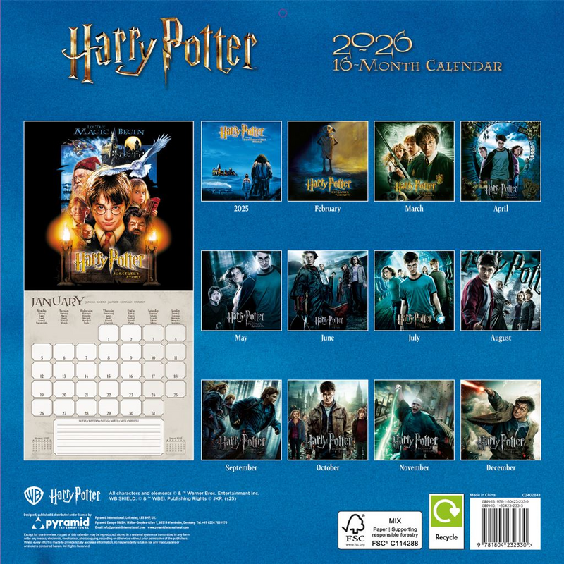 Calendrier mural  de Harry Potter - Calendrier Mural 2026 - pour Unisexe - multicolore - Harry Potter - View 2